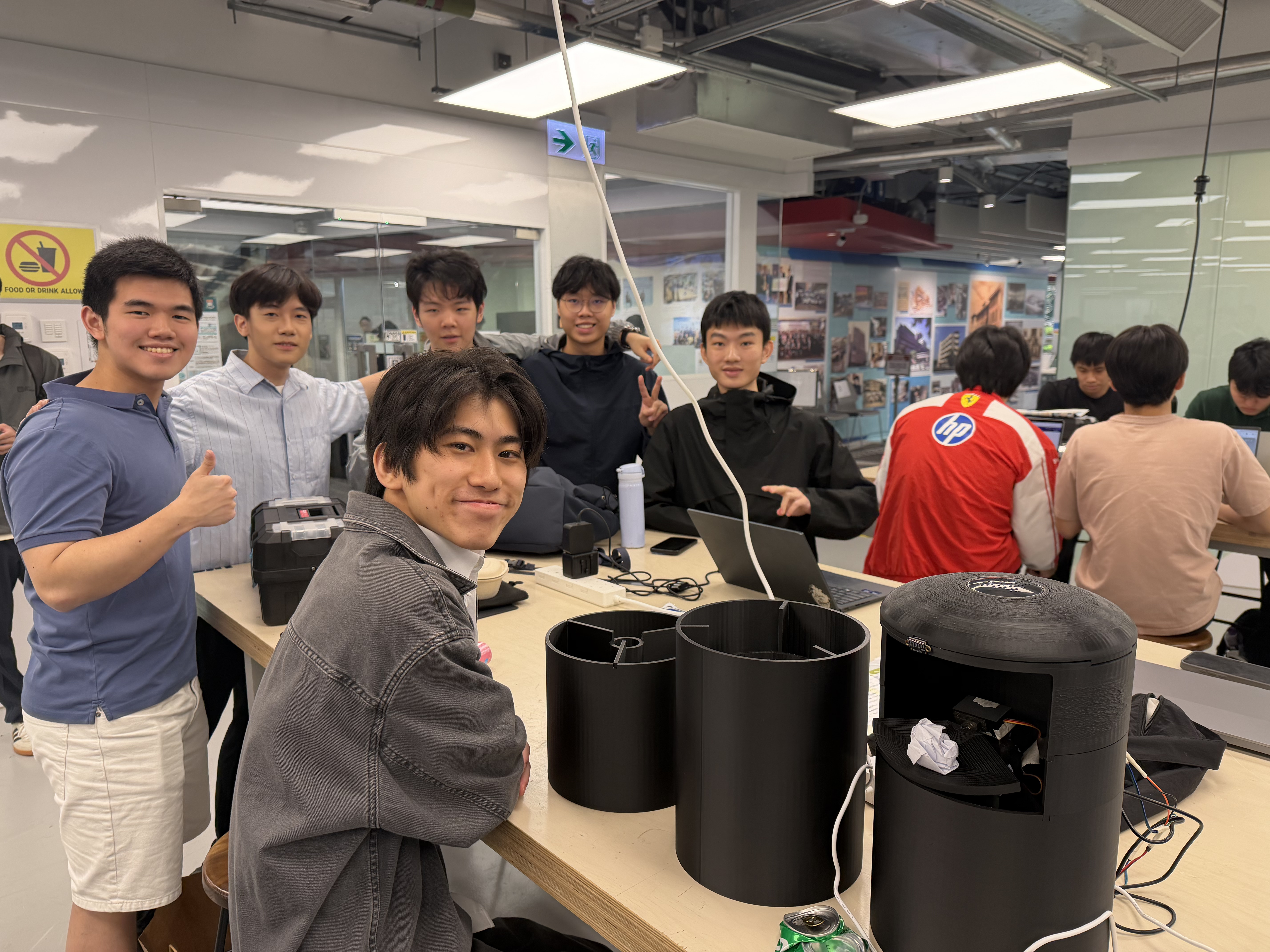 Student team is posing with their prototype