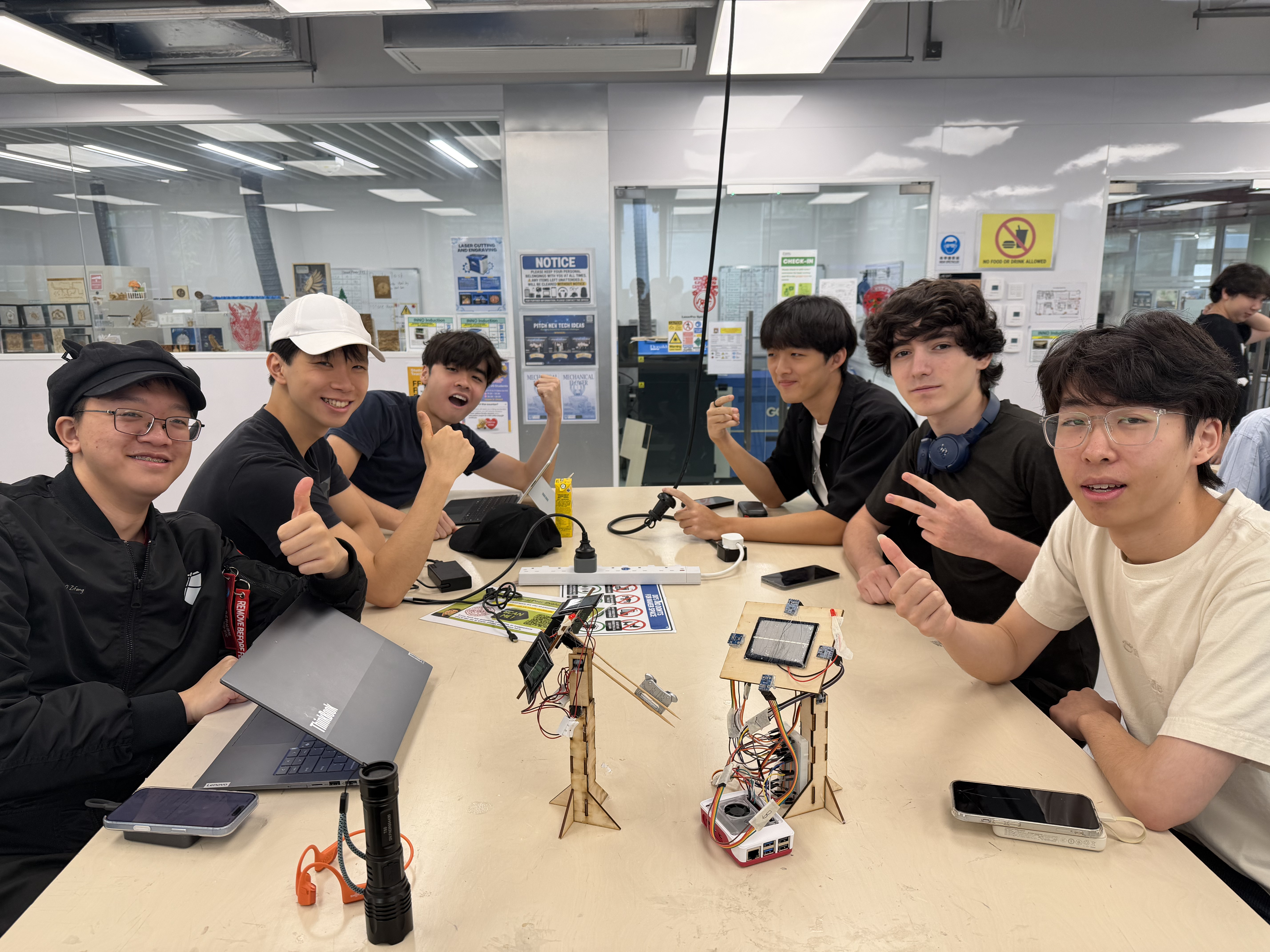 Student group working together in an engineering active learning session